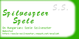 szilveszter szele business card